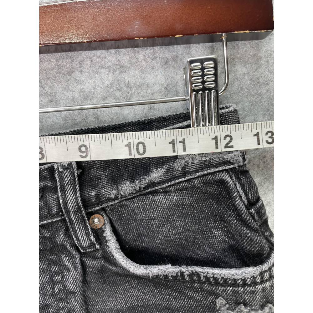 We The Free Shorts Womens 24 Black Distressed Denim Cutoff High Rise Raw Hem - Picture 6 of 11